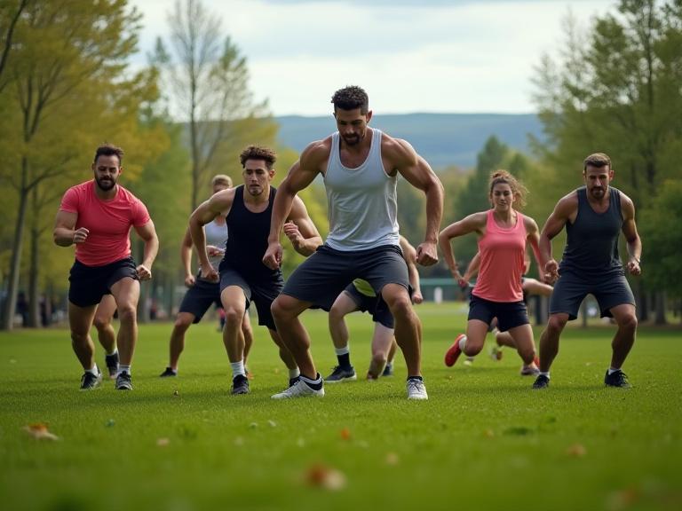 Bootcamp Umeå - utomhusträning i park med gruppgemenskap